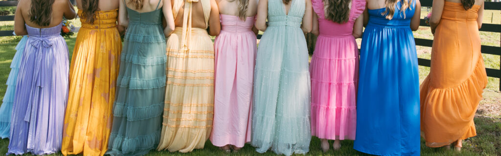 Colorful bridesmaids dresses